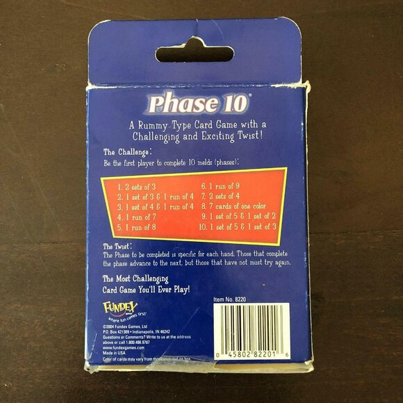 Fundex Games Phase10 Rummy Type Fast Paced Family Fun Card Game Ages 8+ 2-6 Play - Picture 2 of 5